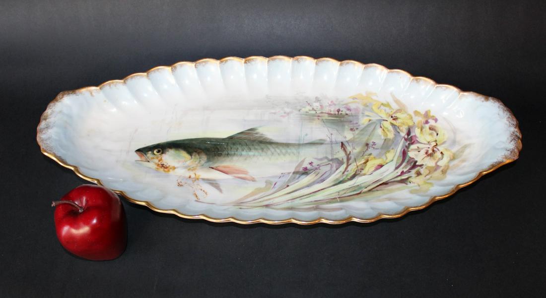 French Etienne hand painted porcelain fish platter (1 of 6)
