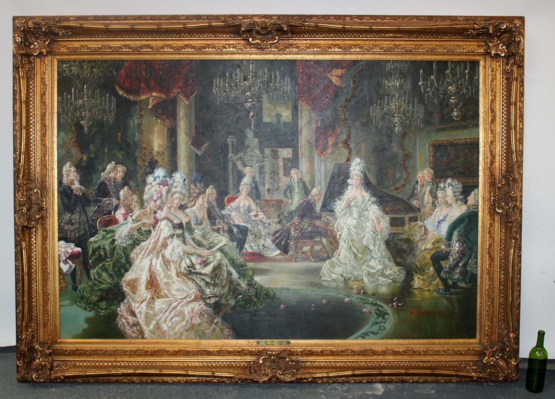 Large scale oil on canvas French ballroom (1 of 7)
