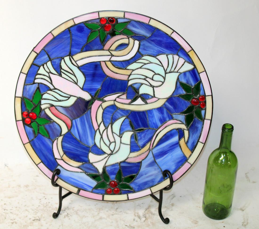 Round stained and leaded glass window (1 of 4)