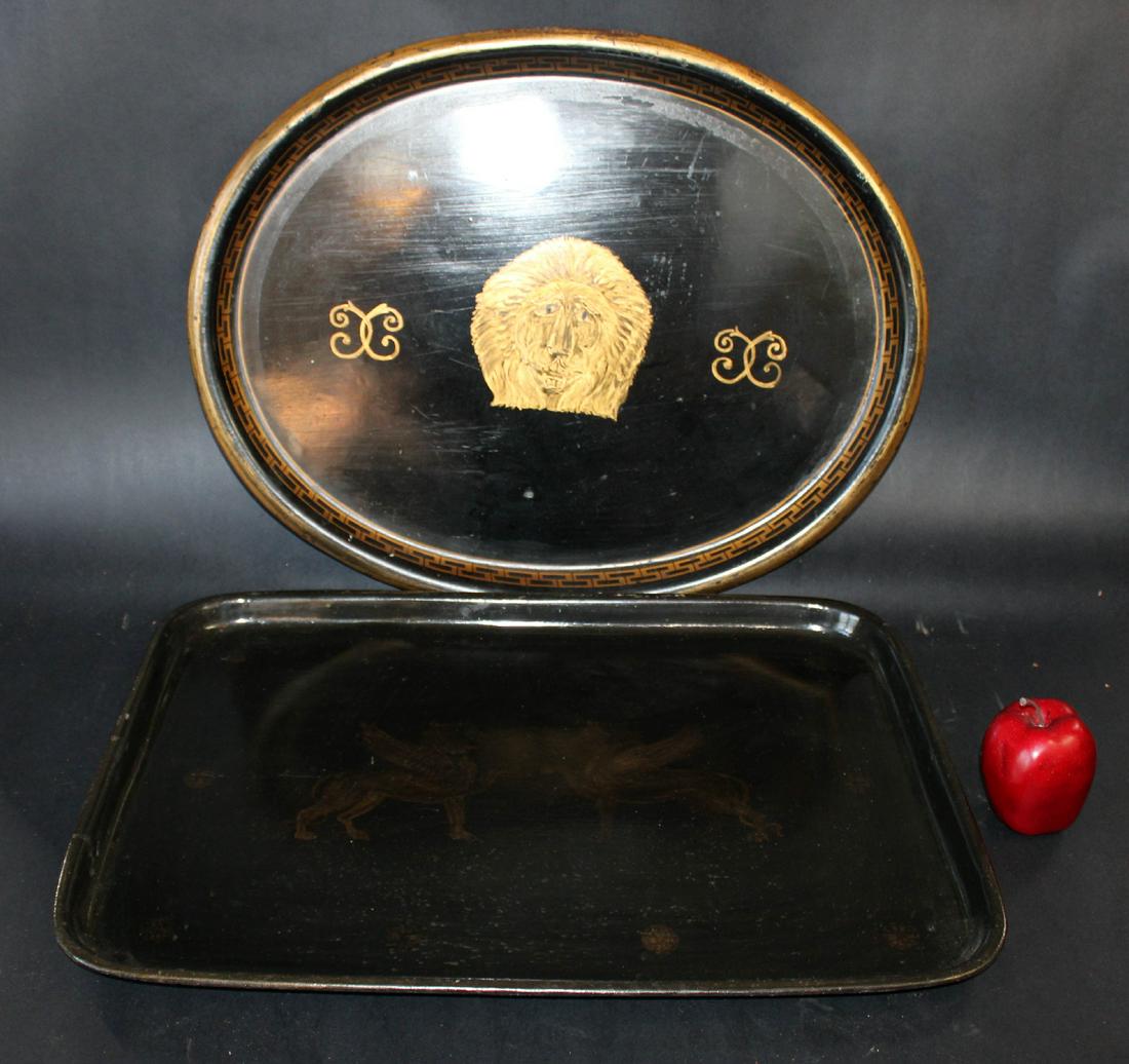 2 English Tole painted trays (1 of 6)