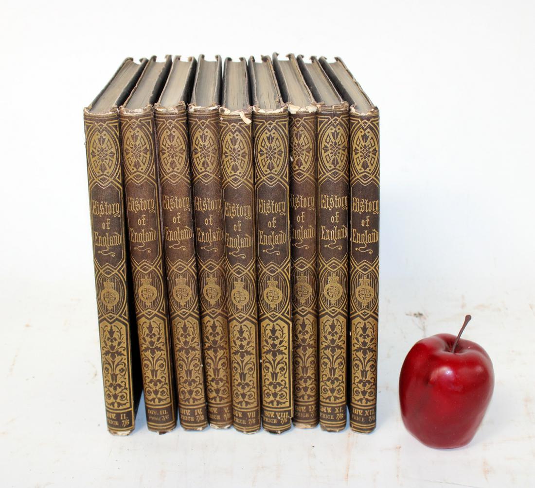 9 Volume leather books "The History of England" (1 of 9)