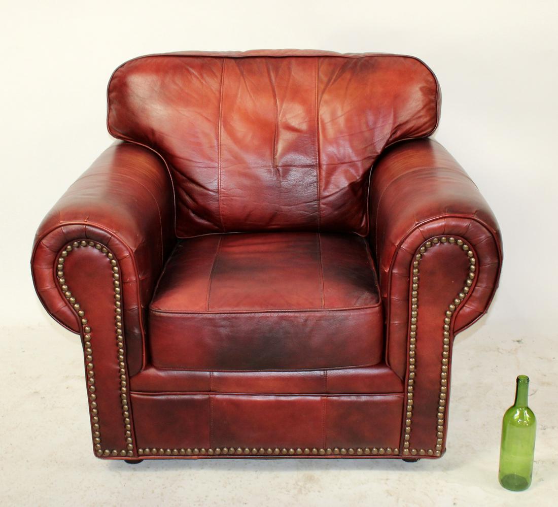 Oversized leather club chair (1 of 10)