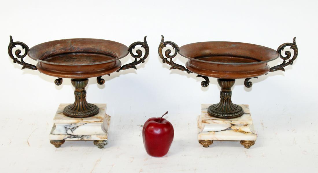 Pair French classical double handled footed urns (1 of 8)