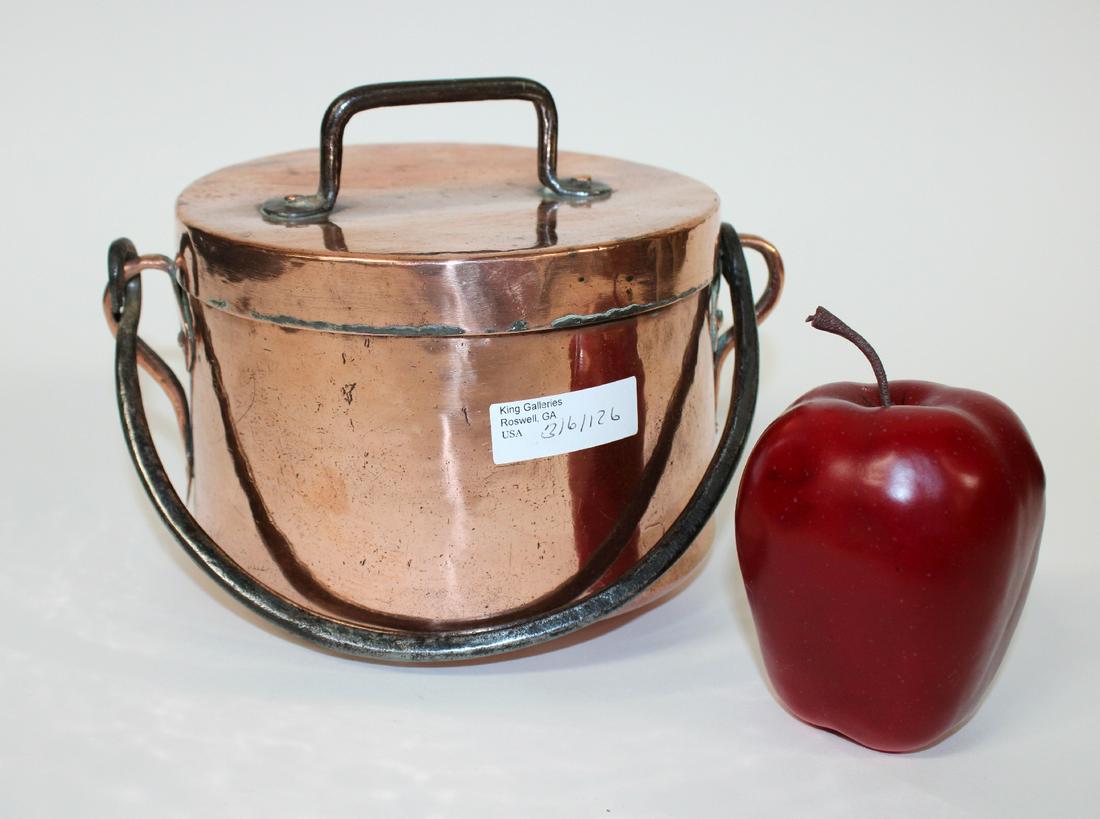 French antique copper pot with lid (1 of 10)