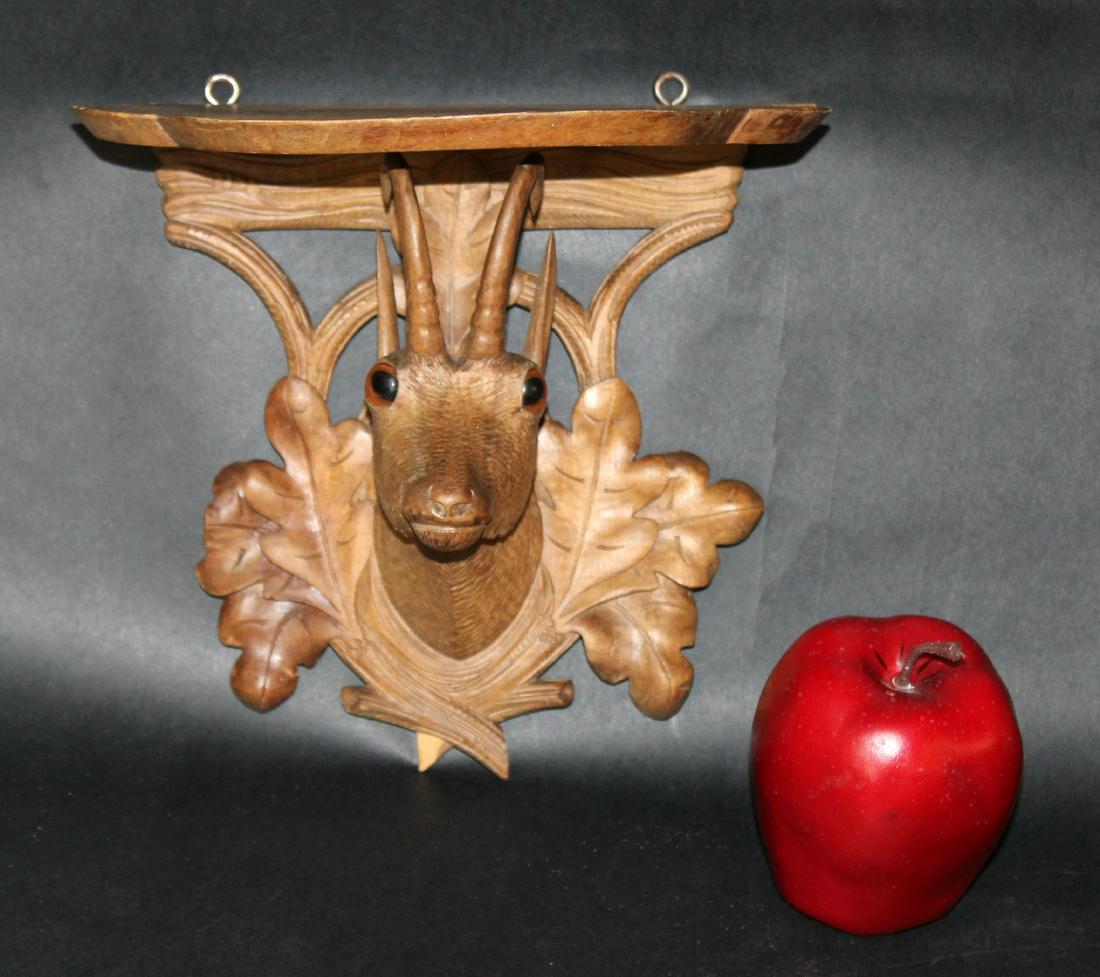 French Black Forest wall shelf with antelope (1 of 8)
