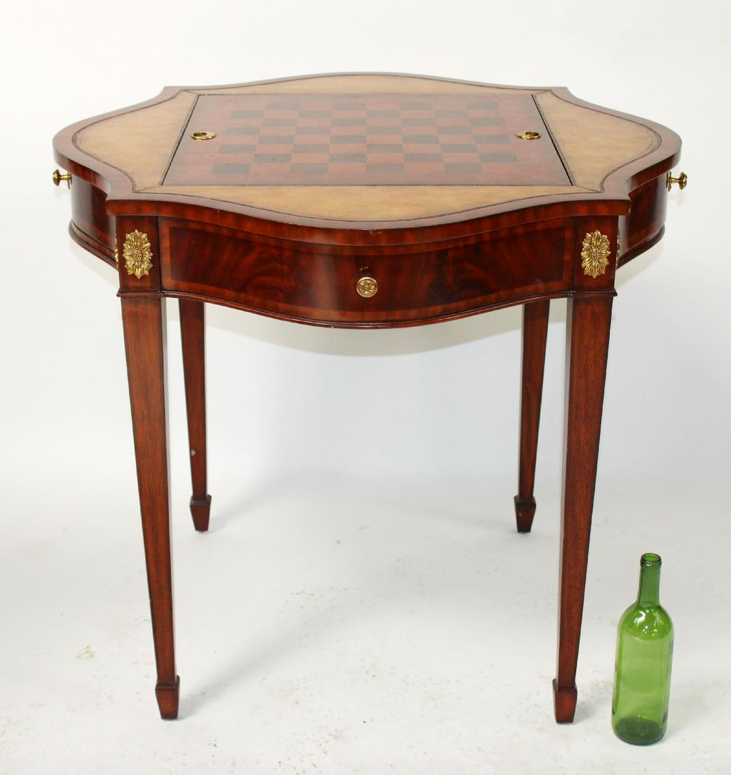 Maitland Smith mahogany & leather game table (1 of 8)