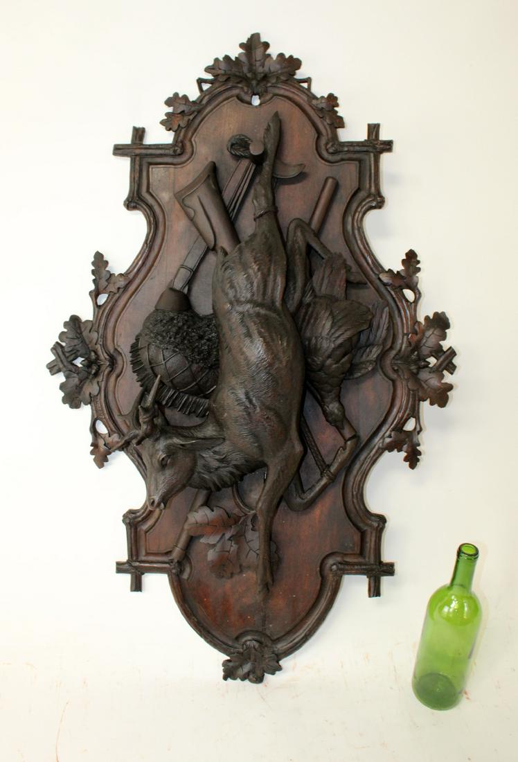 French Black Forest carved trophy plaque (1 of 12)