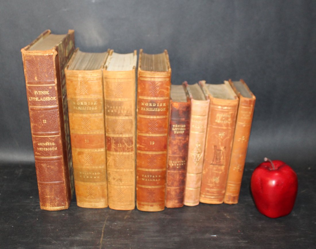 Lot of 8 misc leather bound books (1 of 4)