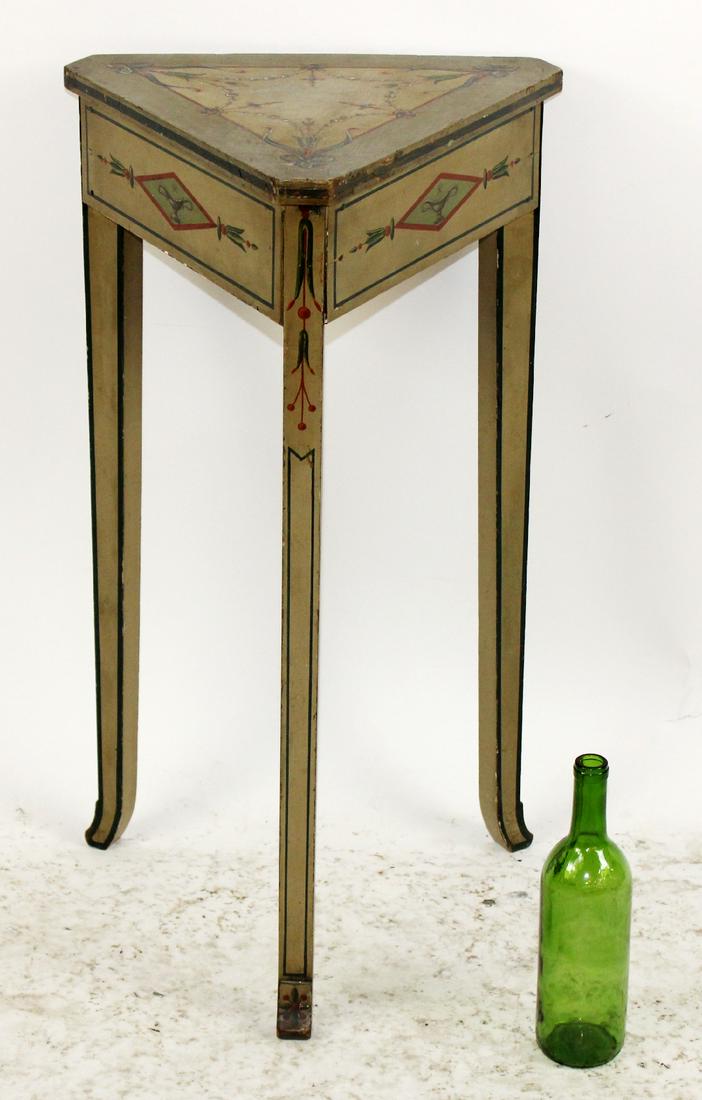 Italian triangle side table in painted finish (1 of 4)