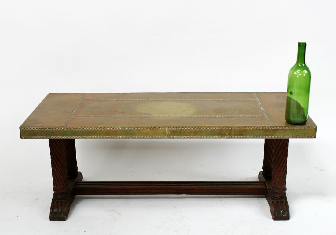 French copper wrapped top coffee table (1 of 12)