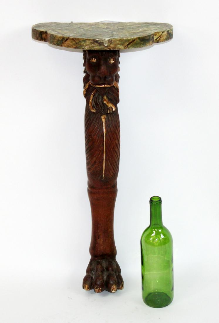 Italian carved and painted lion base wall shelf (1 of 8)