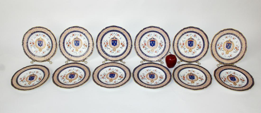 12 hand painted porcelain armorial plates (1 of 11)