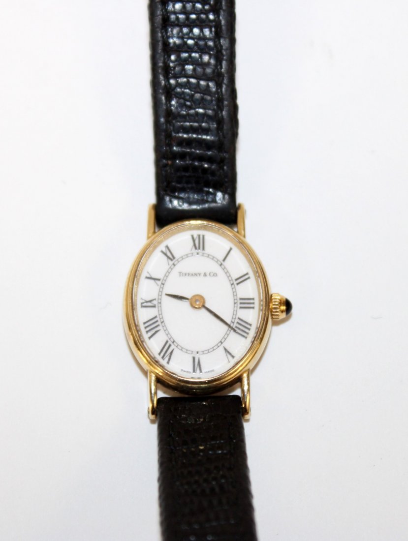 Ladies Tiffany & Co watch with leather band (1 of 7)