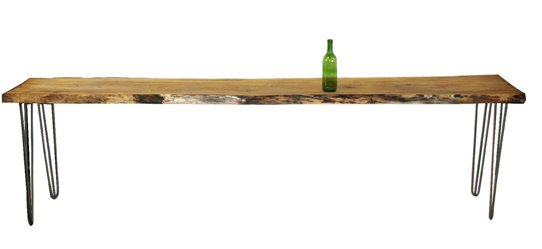 Modern Naturalistic wood top console table (1 of 6)