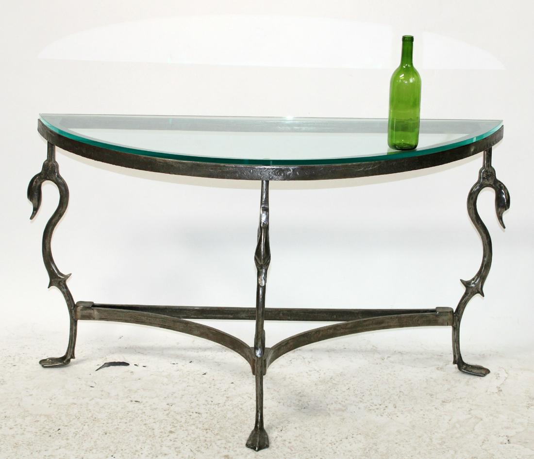 Hollywood Regency demi-lune swan console (1 of 6)