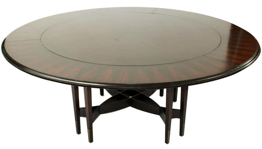 Modern round mahogany dining table (1 of 8)