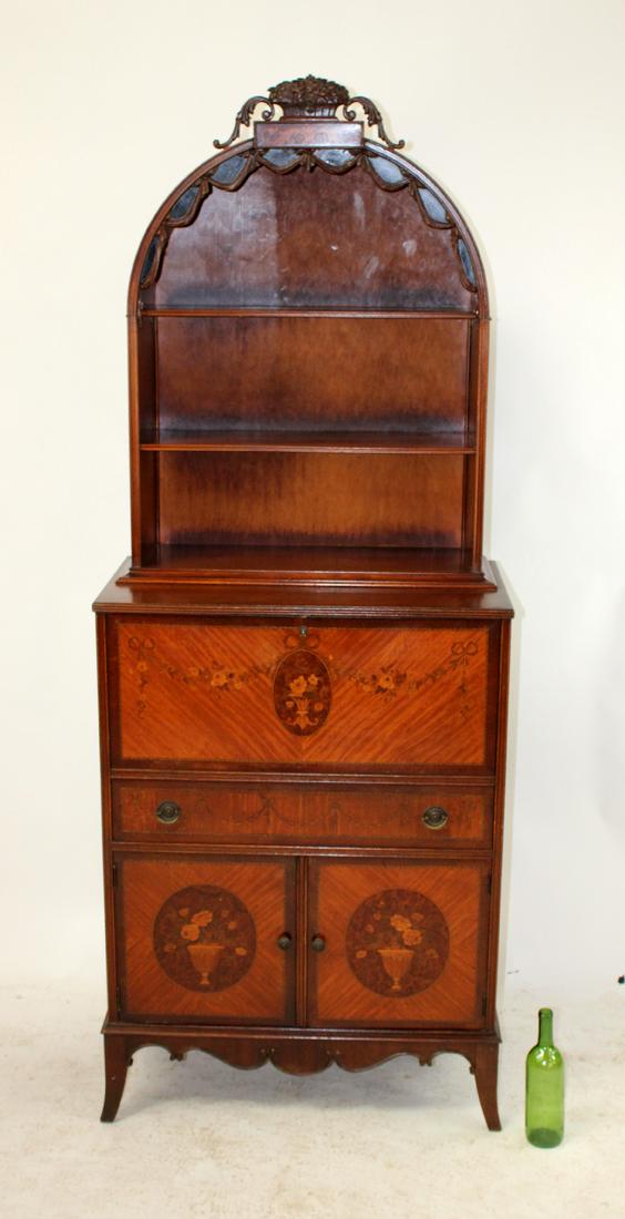 American inlaid mahogany secretary (1 of 11)