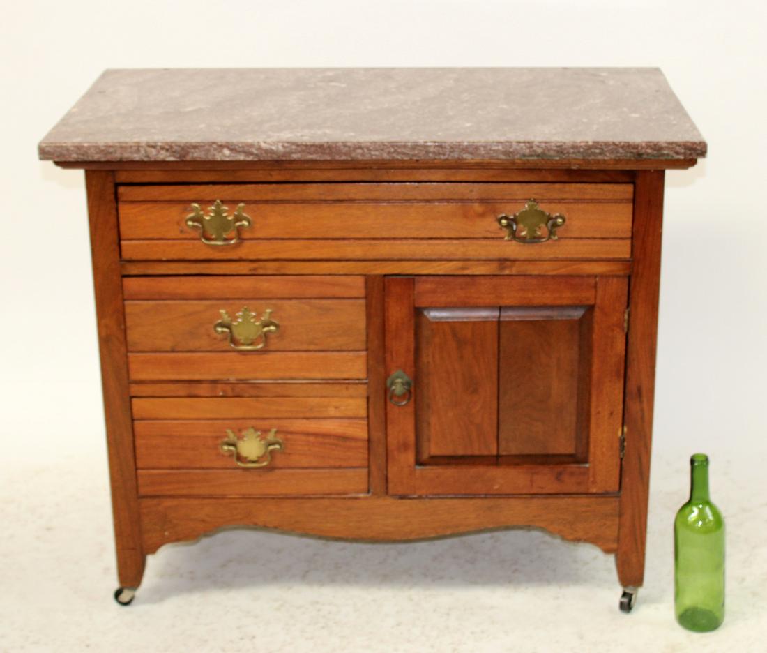 American mahogany marble top washstand (1 of 7)