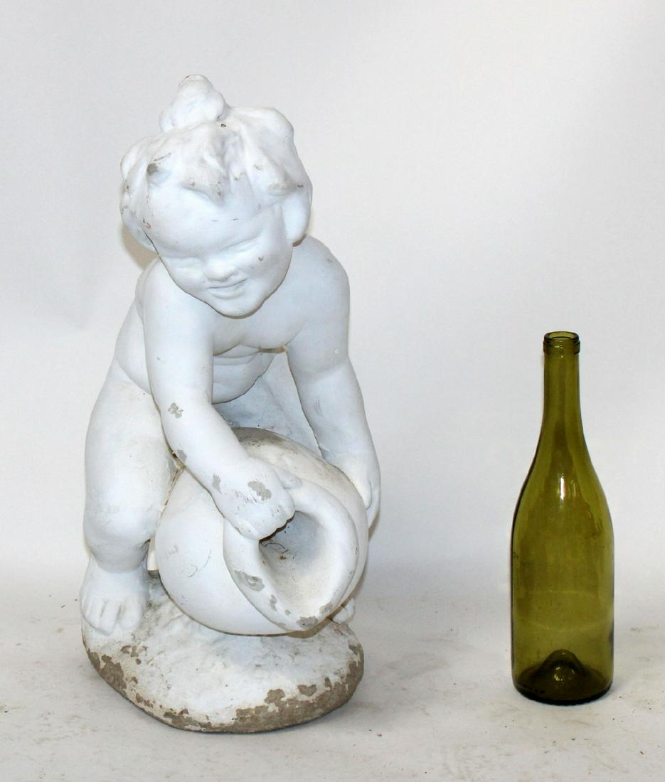 Cast classical style garden statue of boy with jug (1 of 4)