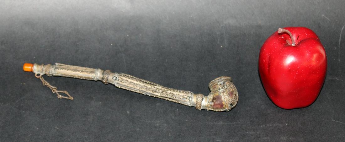 Silver filigree opium pipe (1 of 8)