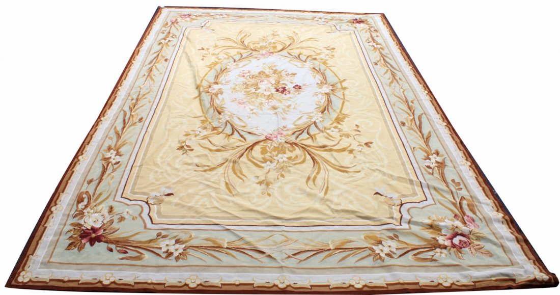 Aubusson floral needlepoint rug (1 of 7)