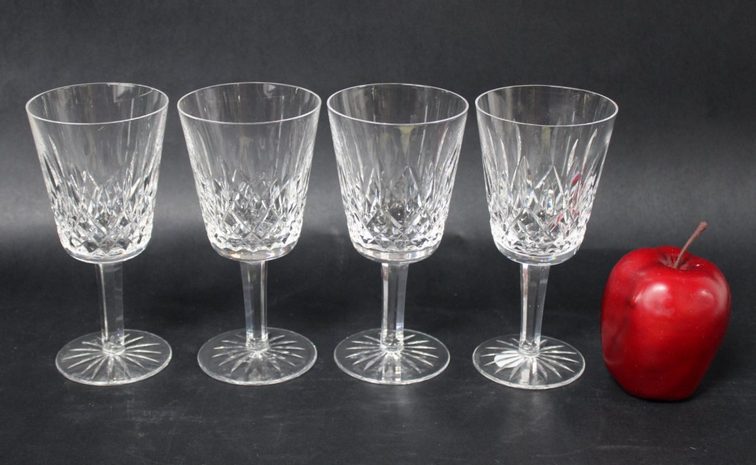 Set of 4 Waterford crystal Lismore wine goblets: Set of 4 Waterford crystal Lismore wine goblets. 6 7/8"h x 3 3/8"d