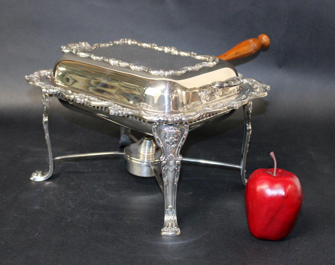 Poole Silver Co silver plate chafing dish (1 of 16)