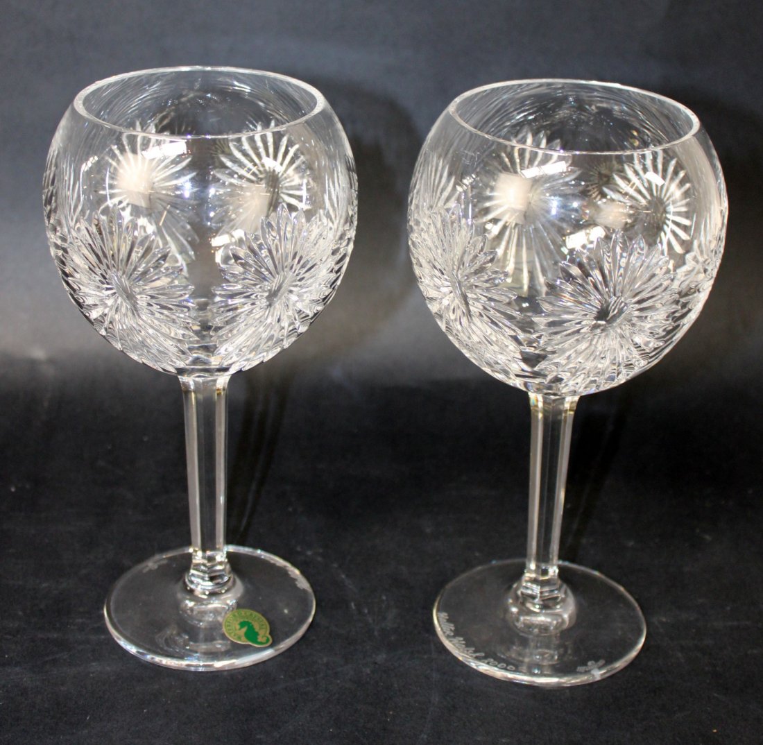 2 Waterford Millennium collection crystal wine goblets: Lot of 2 Waterford Millennium collection crystal wine toasting goblets for Health. 8"h x 4 1/4" dia