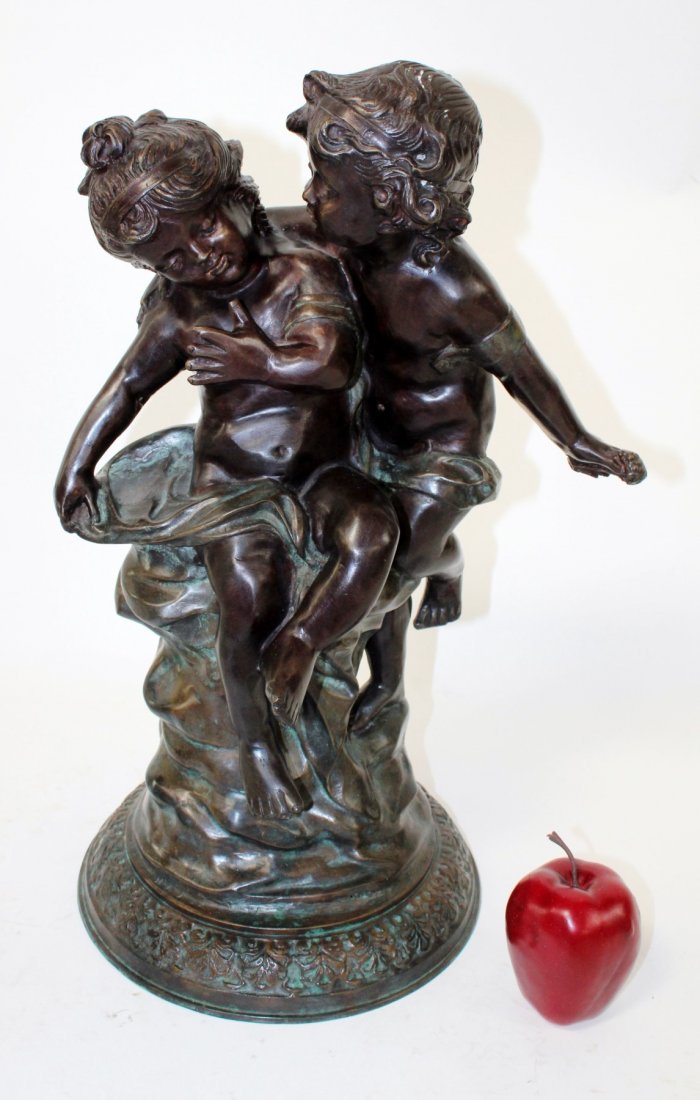 Maitland Smith bronze statue depicting children playing (1 of 9)