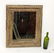 Carved and painted wood mirror