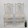 Pair French Louis XVI style side chairs