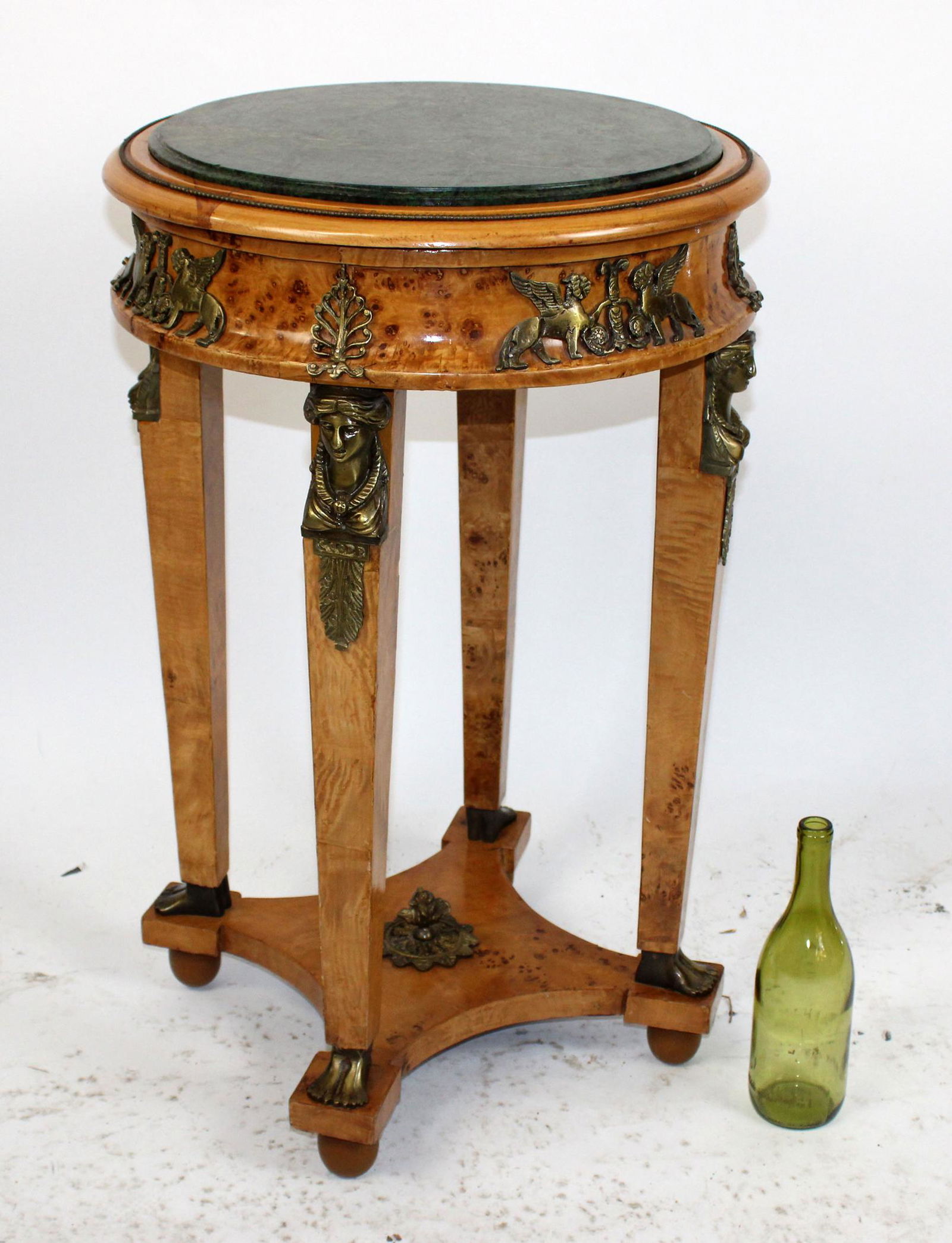 Empire style gueridon table with marble (1 of 8)