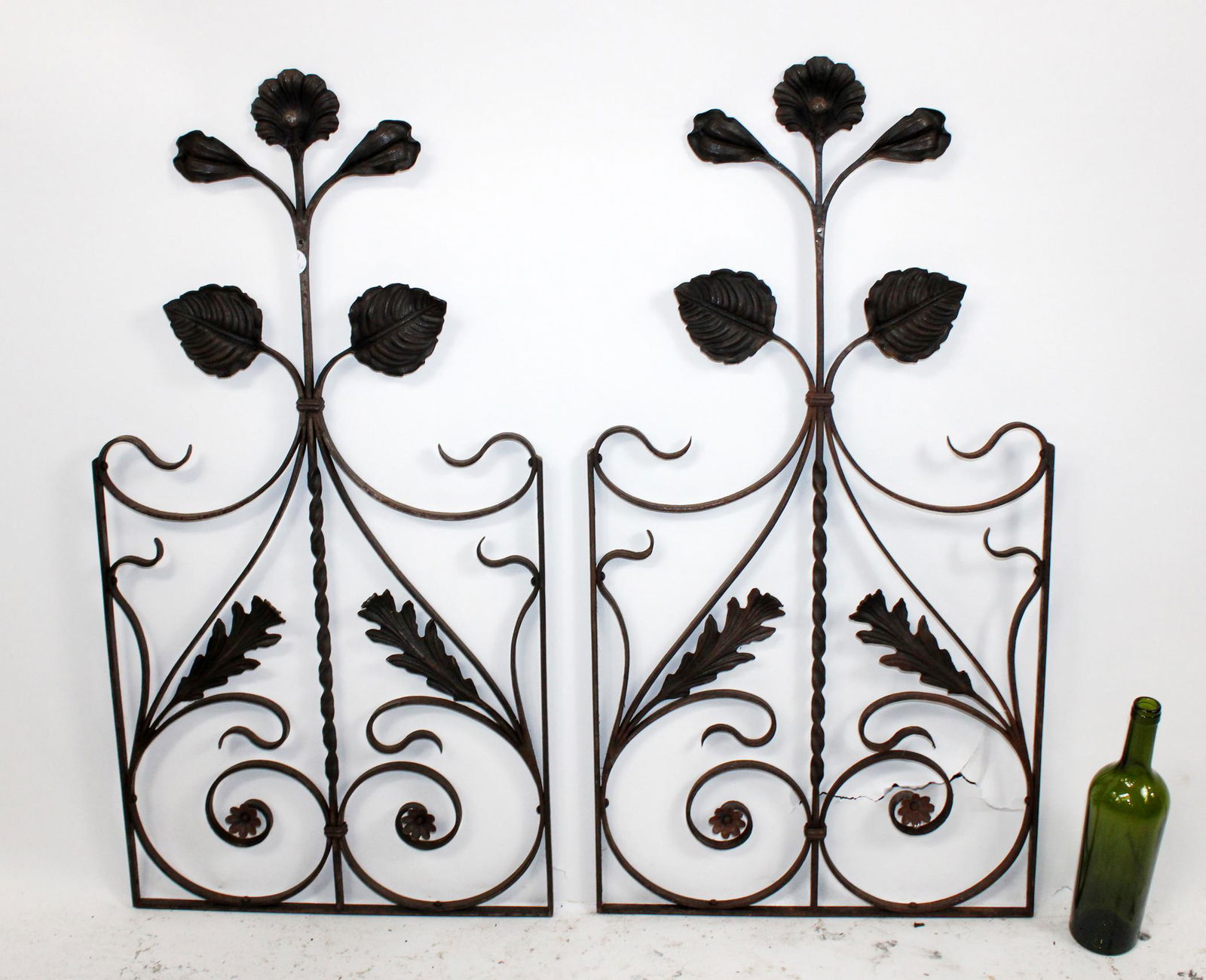 Pair scrolled iron panels (1 of 4)