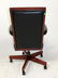 Black leather and mahogany swivel desk chair - 5