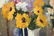 Howard Carr oil on board still life with sunflowers - 4
