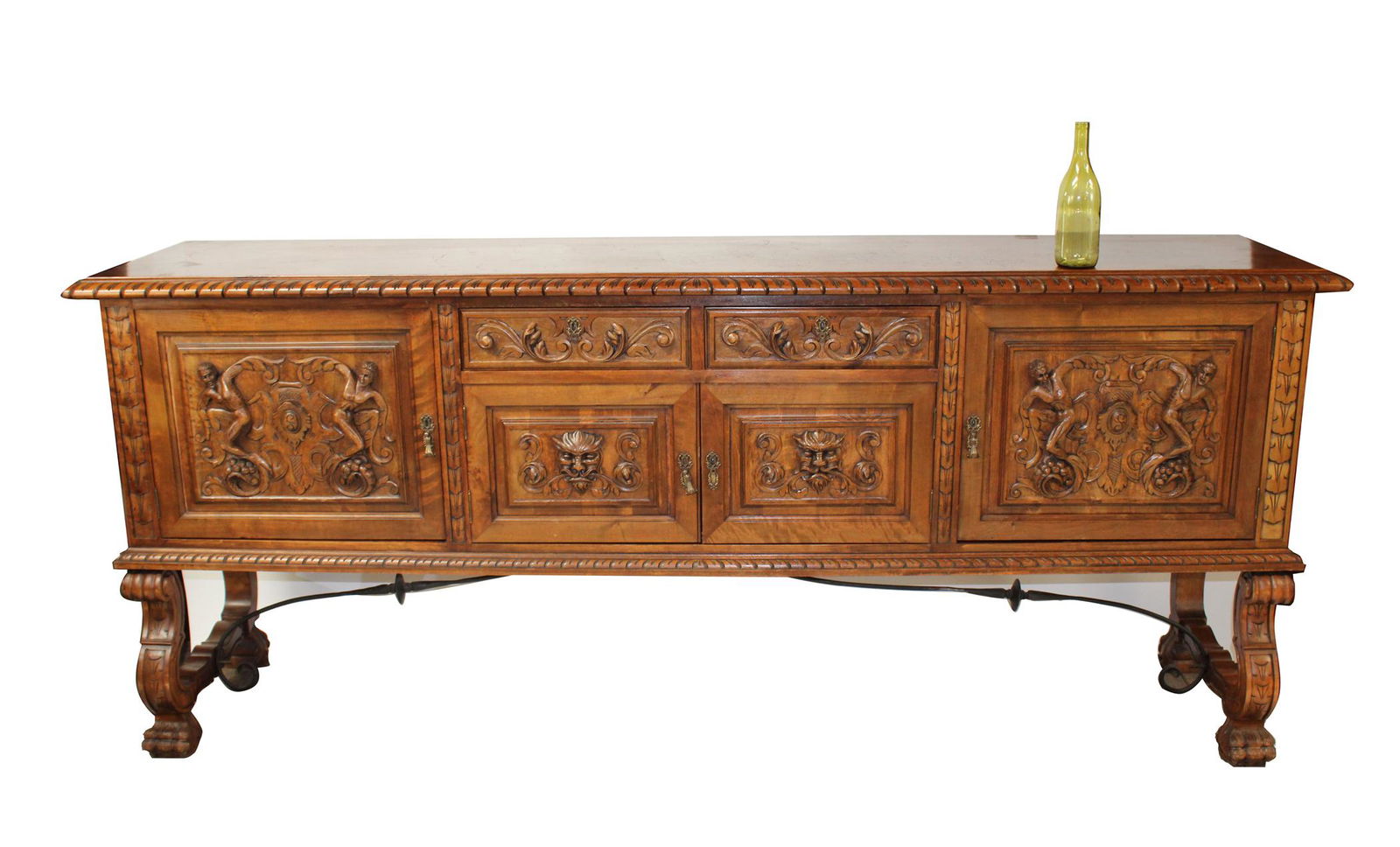 Spanish carved sideboard in walnut (1 of 10)