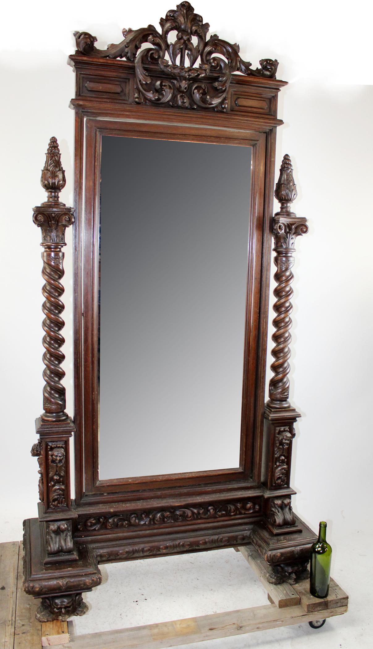 Italian cheval mirror with barley twist (1 of 10)