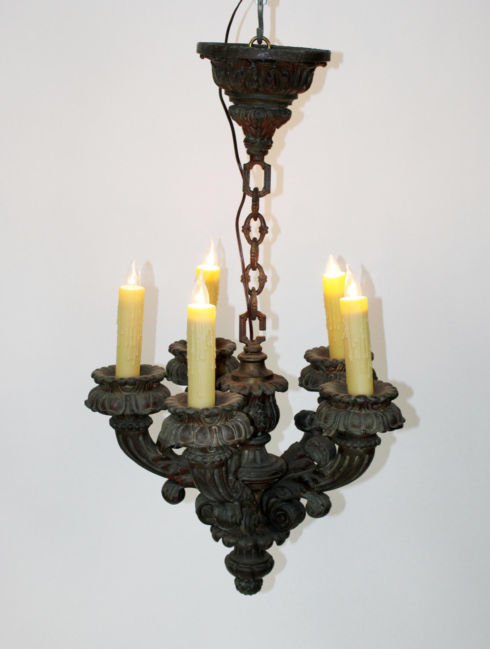 5 light chandelier with canopy (1 of 6)