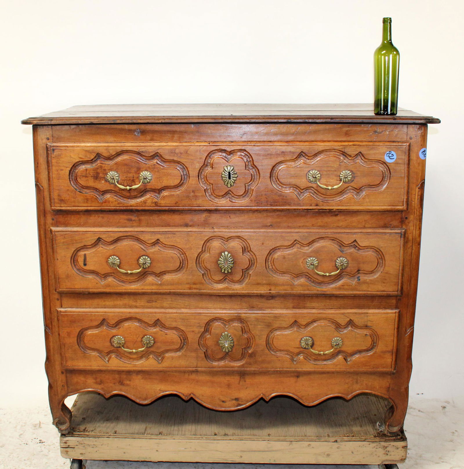 French Louis XV 3 drawer commode in walnut (1 of 10)