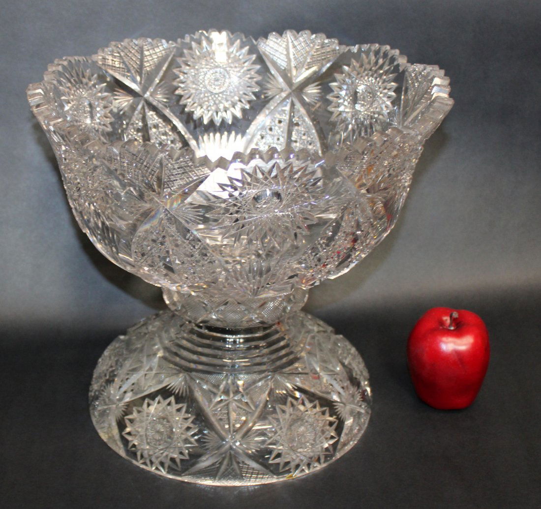 Antique American cut crystal punch bowl (1 of 9)