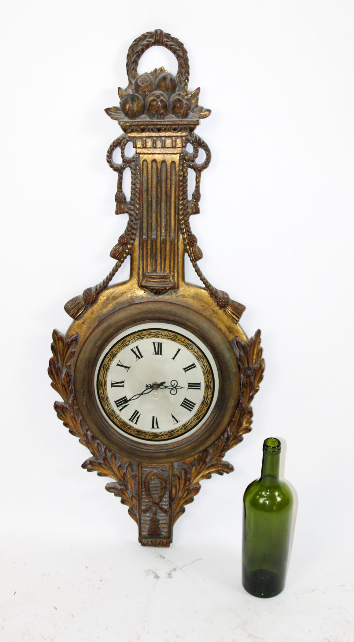 Palladio Empire style gilt wall clock (1 of 8)