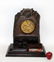 Art Nouveau carved walnut presentation desk set