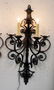 Pair of black wrought iron wall sconces - 6