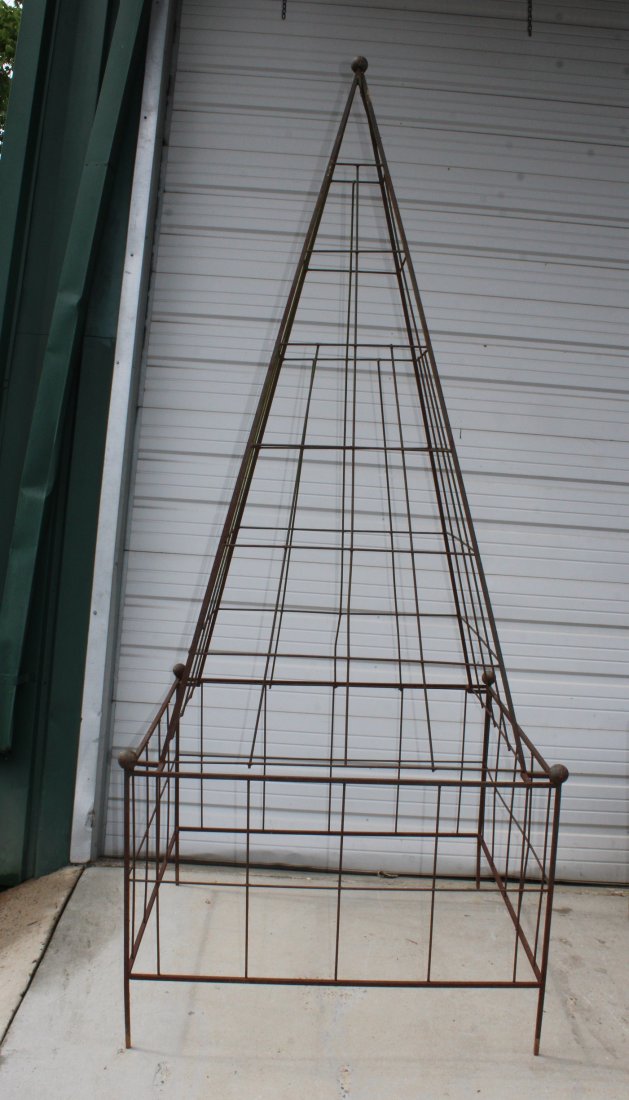 Very large iron obelisk form garden topiary (1 of 7)