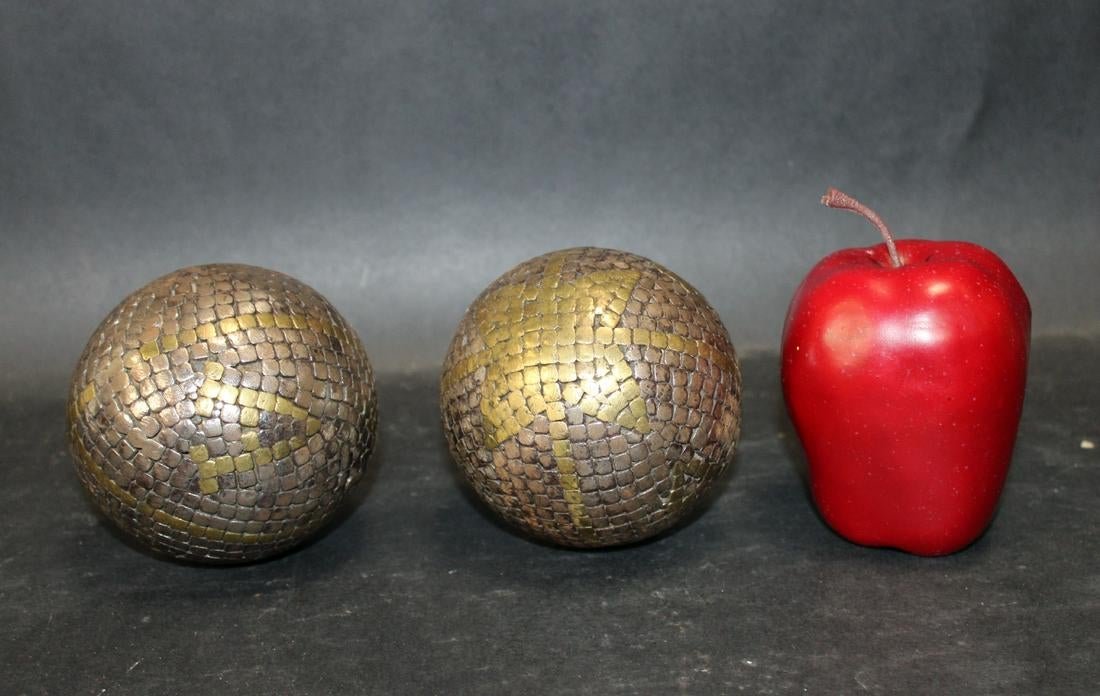Lot of 2 antique French petanque balls (1 of 4)