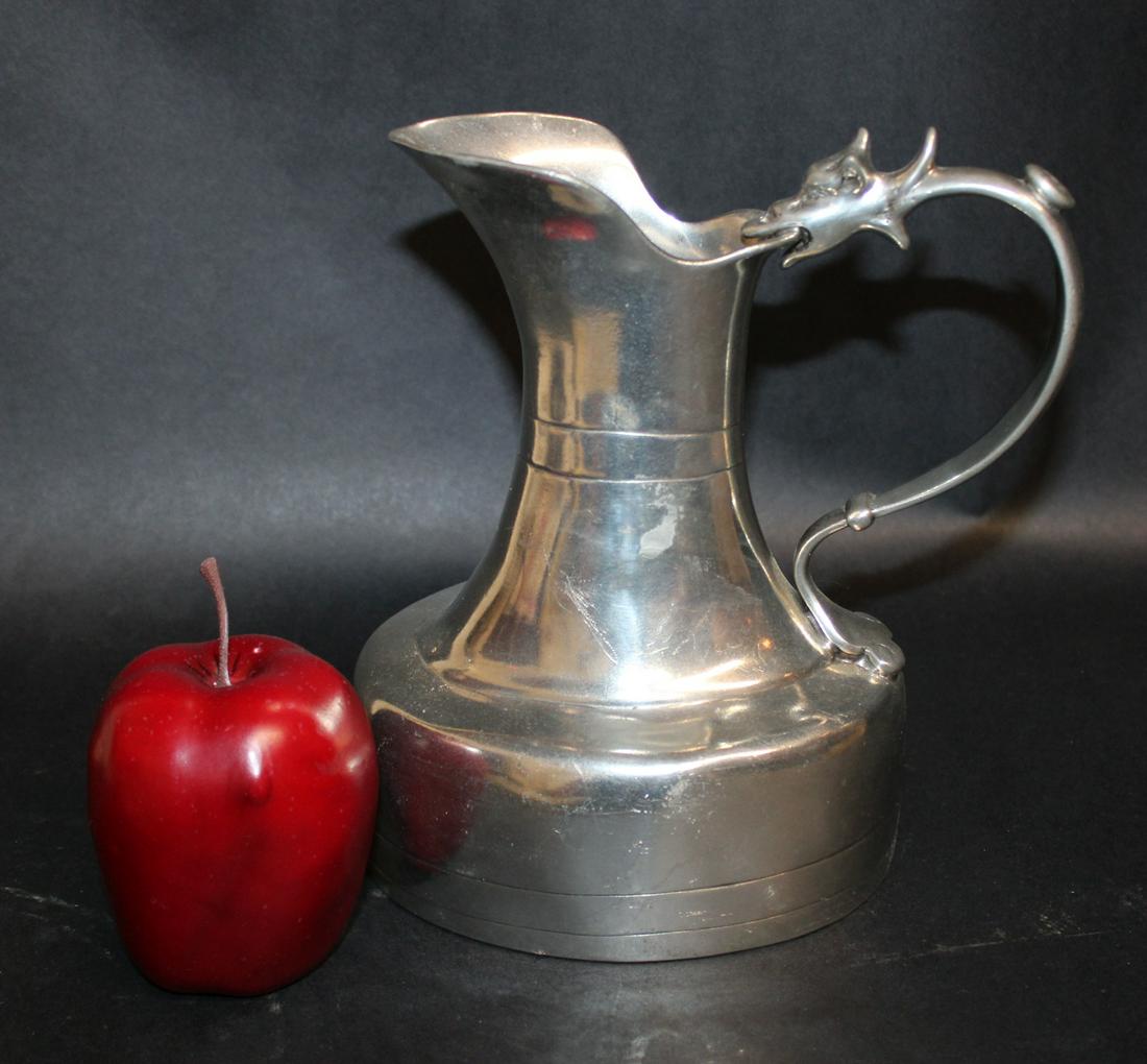 Italian Peltro pewter pitcher with dragon (1 of 8)