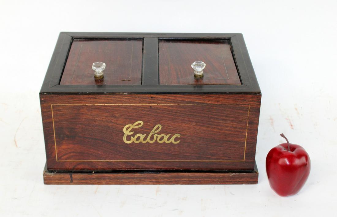 Antique French tobacco box in rosewood (1 of 8)