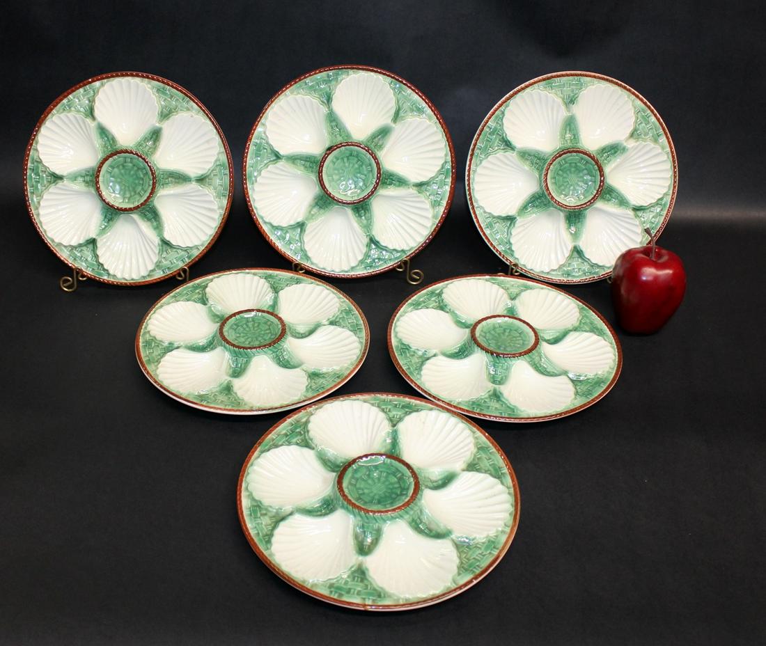 Set of 6 French oyster plates (1 of 4)