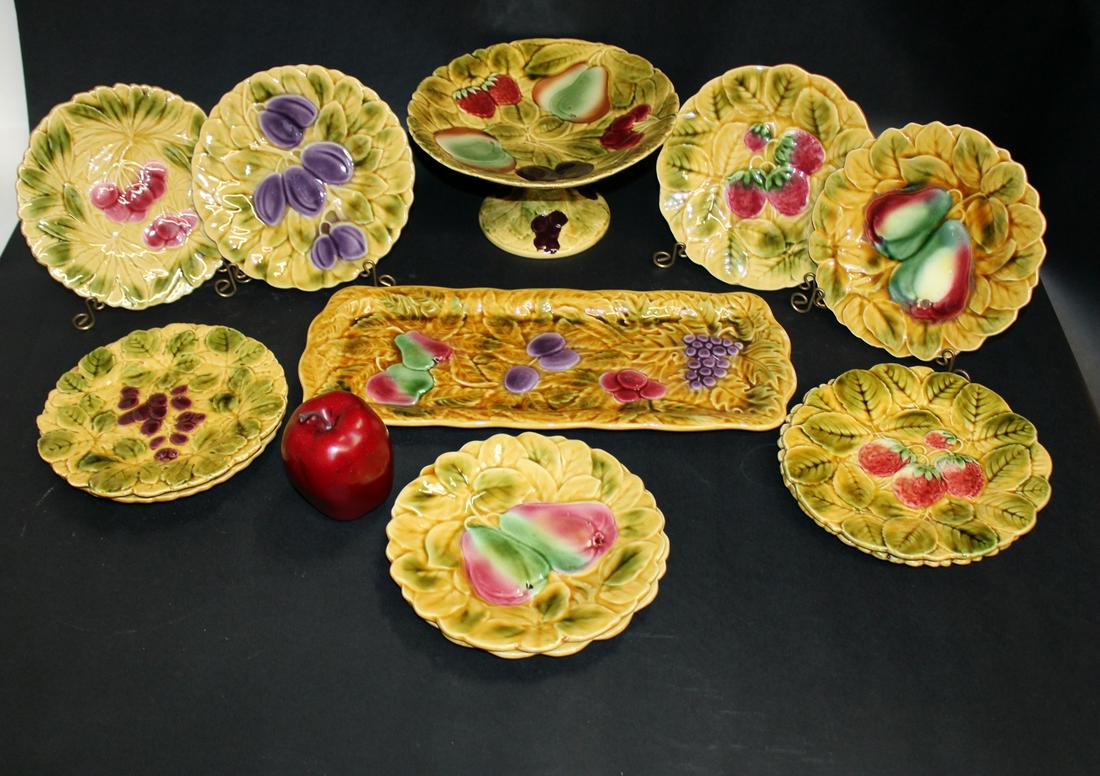 Lot of French Sarreguemines Majolica (1 of 9)