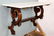 French walnut console with marble top - 5